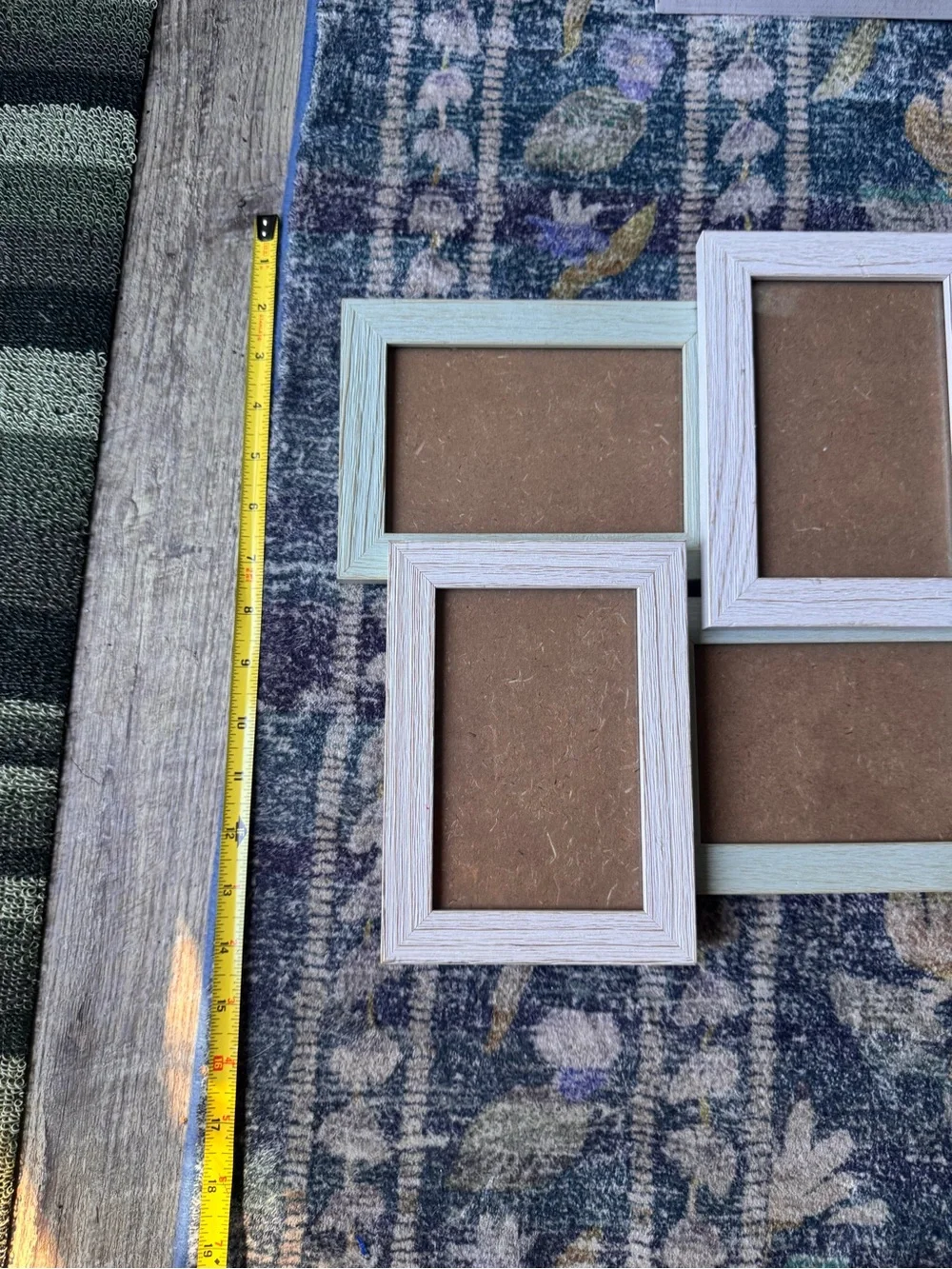 White & Light Green Wood Photo Frame